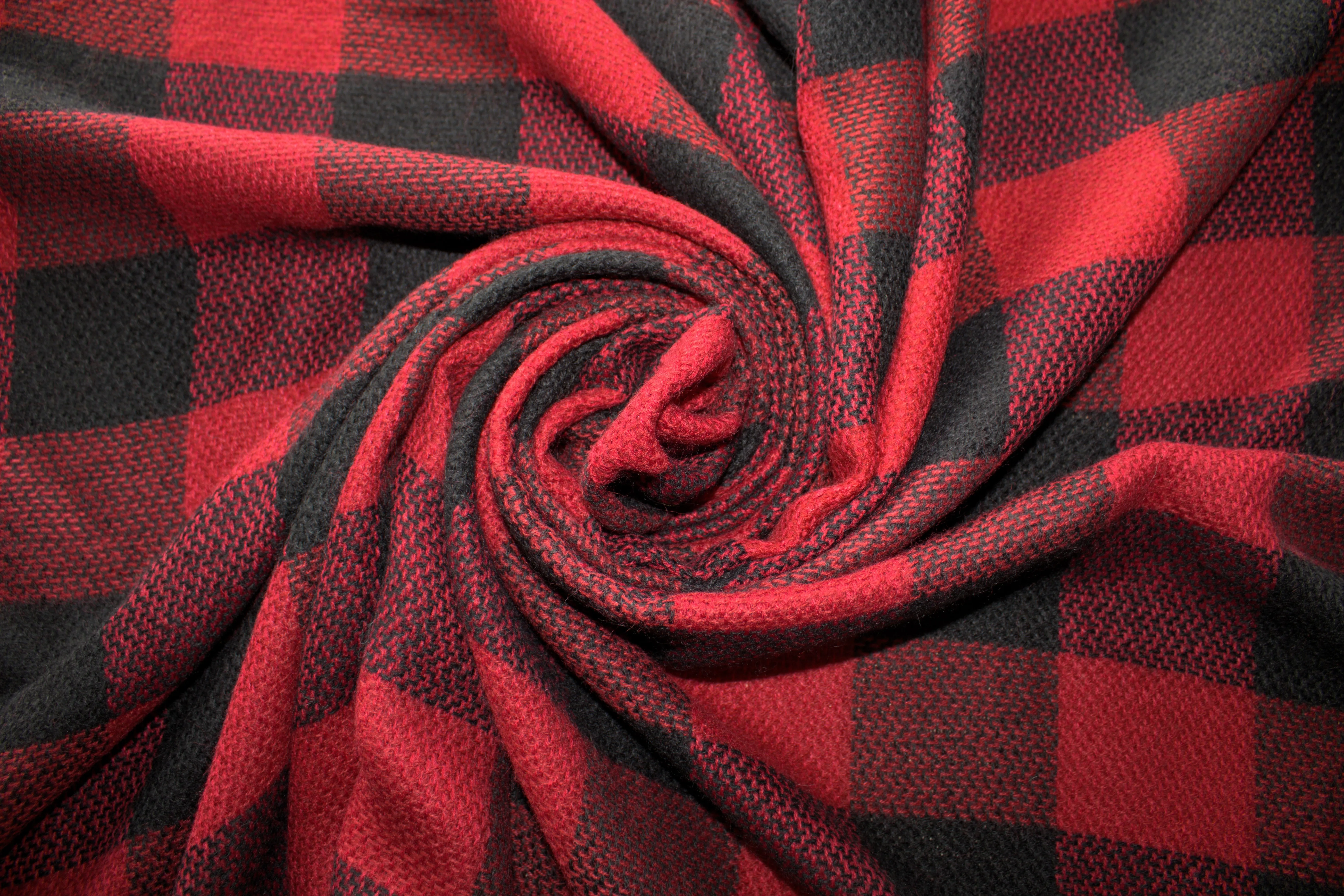 Red & Black Buffalo Plaid Women's Blanket Scarf / Women Scarf / Gifts for Her / Women Shawl / Bridesmaid Scarf/ Fall Scarf/