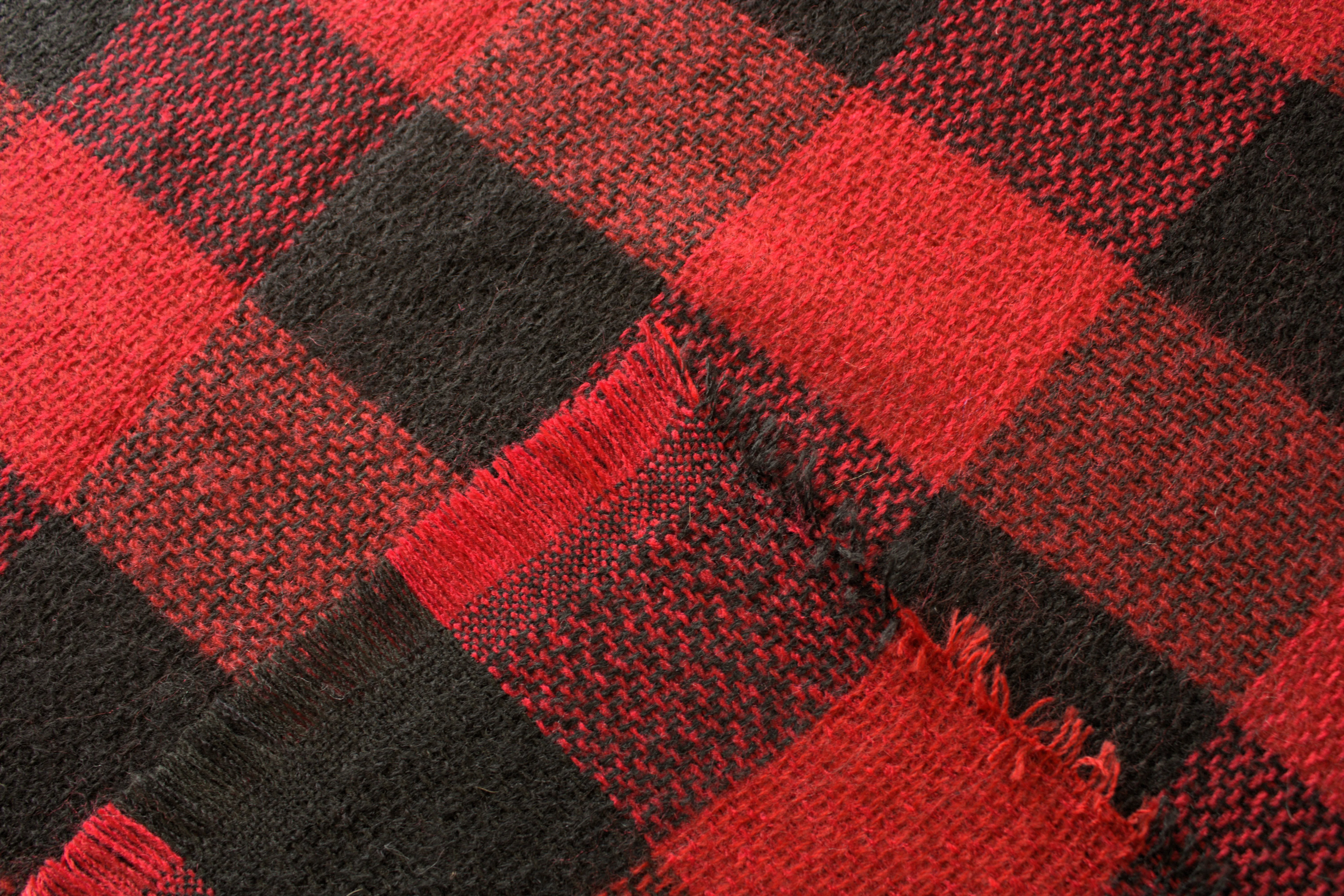 Red & Black Buffalo Plaid Women's Blanket Scarf / Women Scarf / Gifts for Her / Women Shawl / Bridesmaid Scarf/ Fall Scarf/