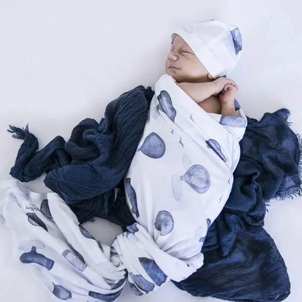 Snuggle Hunny Jersey Wrap with Matching Headwear - Cloud Chaser