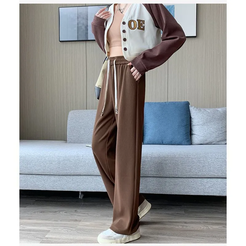 Solid Casual Plus Sports Loose Fit Sweatpants
