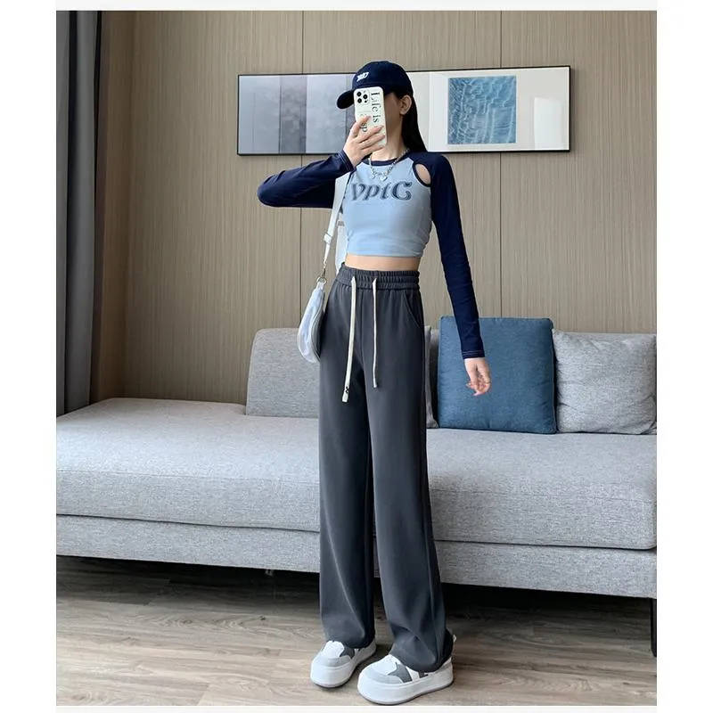 Solid Casual Plus Sports Loose Fit Sweatpants