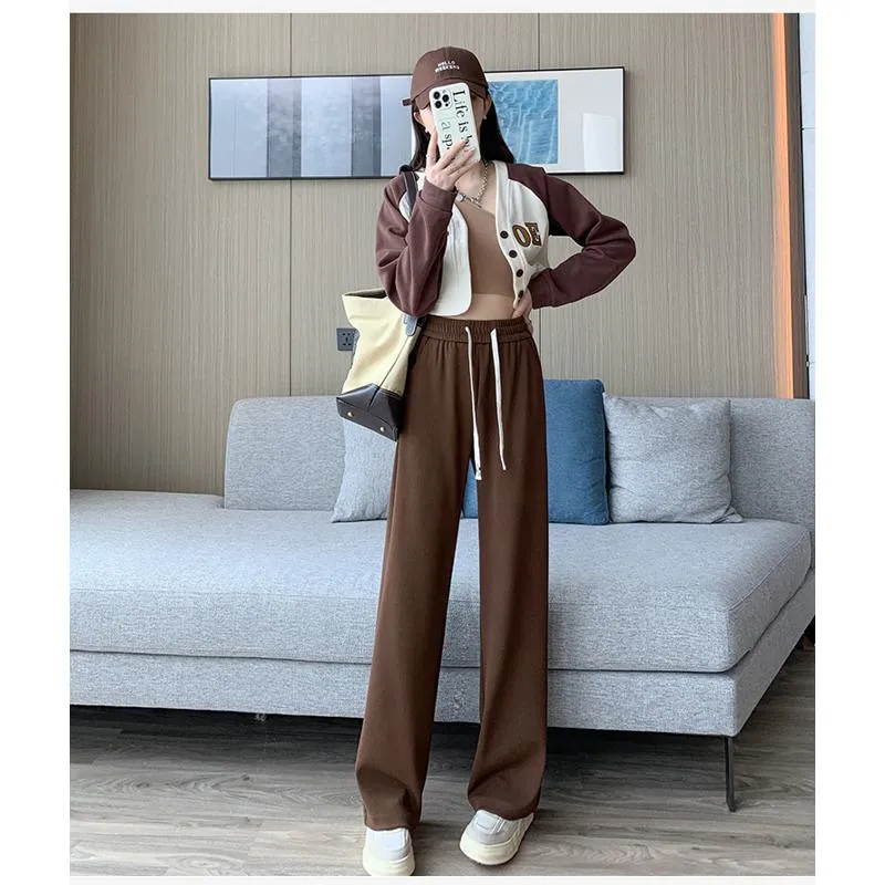 Solid Casual Plus Sports Loose Fit Sweatpants