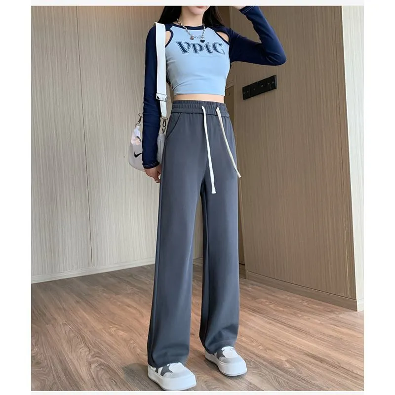 Solid Casual Plus Sports Loose Fit Sweatpants