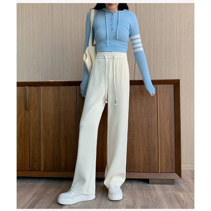 Solid Casual Plus Sports Loose Fit Sweatpants
