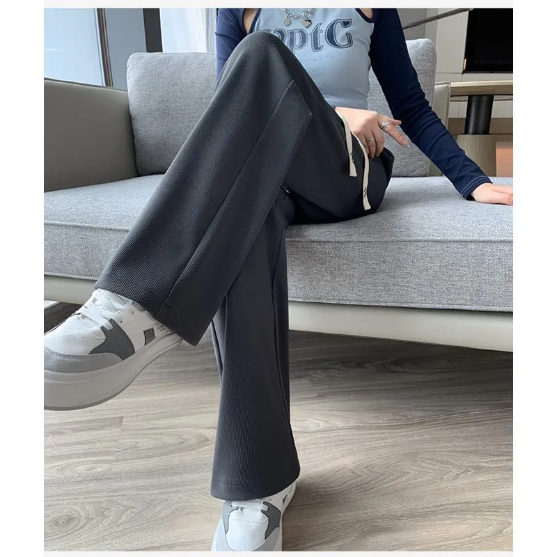 Solid Casual Plus Sports Loose Fit Sweatpants