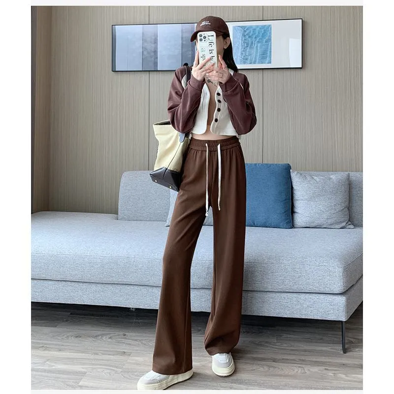 Solid Casual Plus Sports Loose Fit Sweatpants