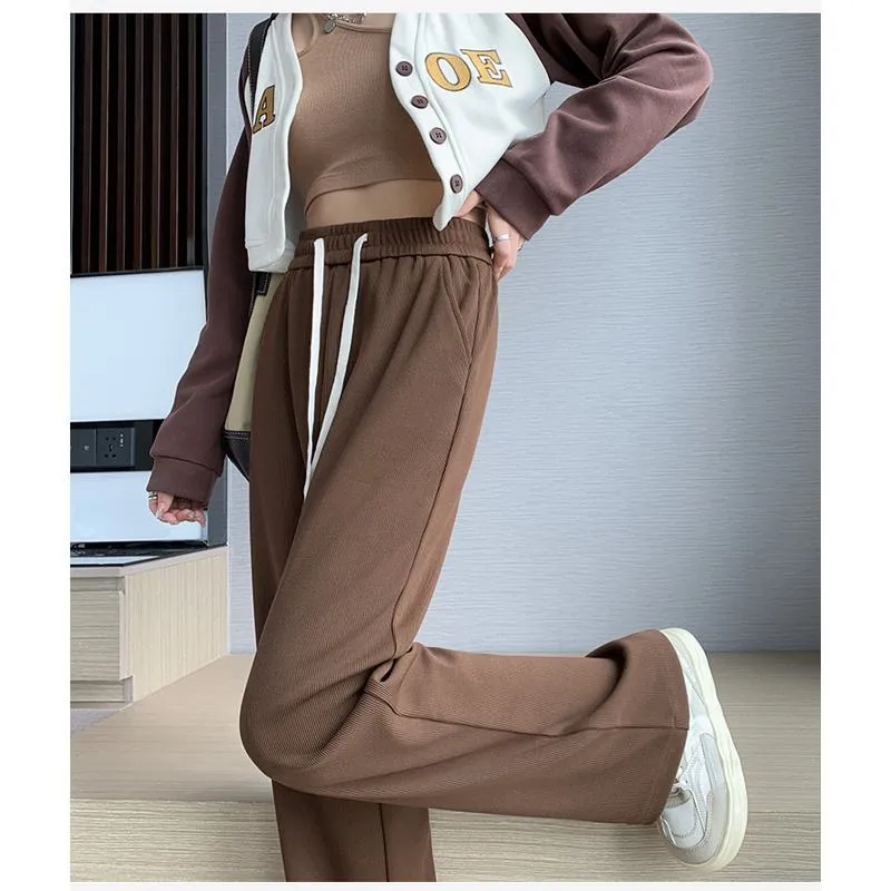 Solid Casual Plus Sports Loose Fit Sweatpants