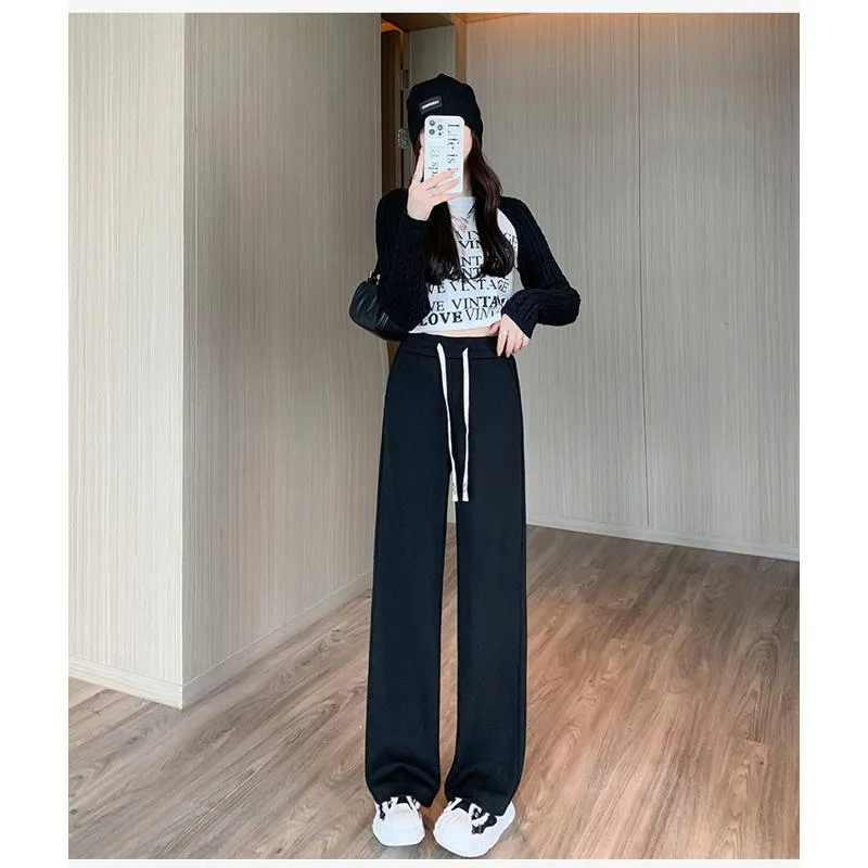 Solid Casual Plus Sports Loose Fit Sweatpants