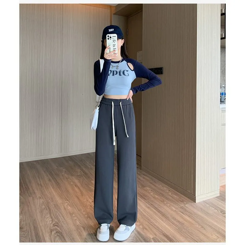 Solid Casual Plus Sports Loose Fit Sweatpants