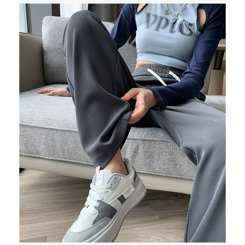 Solid Casual Plus Sports Loose Fit Sweatpants