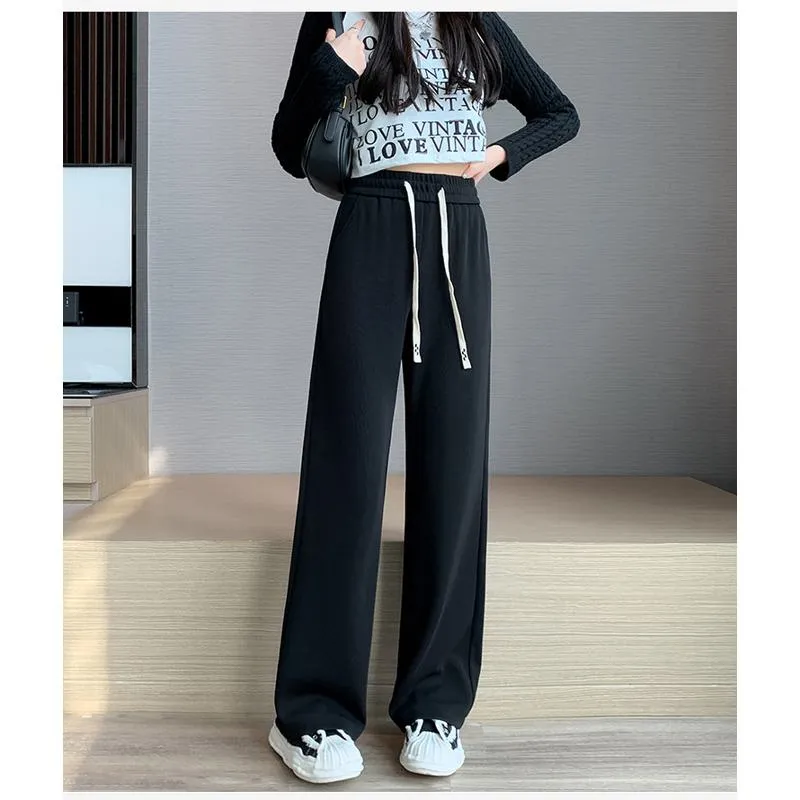 Solid Casual Plus Sports Loose Fit Sweatpants