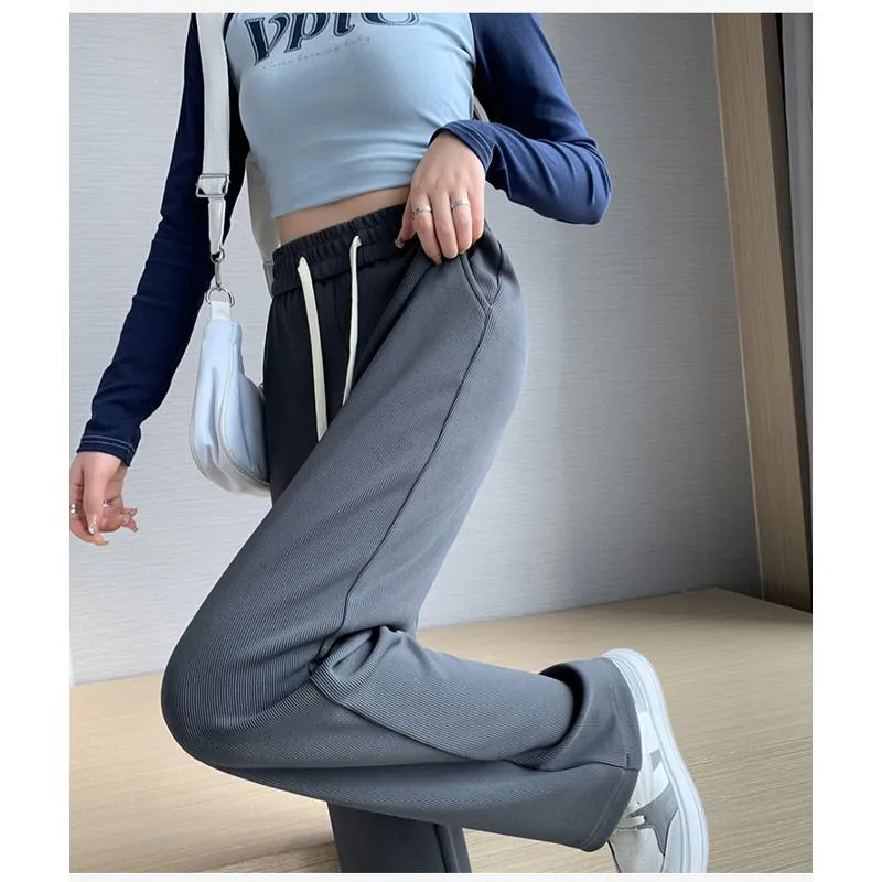 Solid Casual Plus Sports Loose Fit Sweatpants