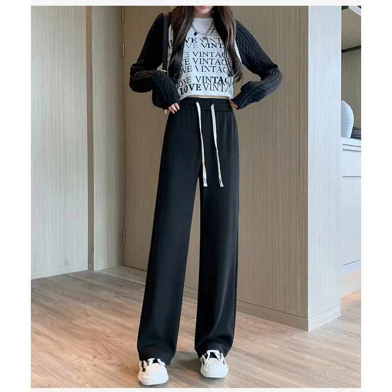 Solid Casual Plus Sports Loose Fit Sweatpants