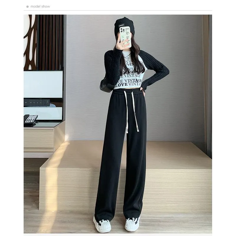 Solid Casual Plus Sports Loose Fit Sweatpants