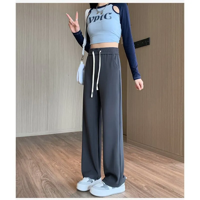 Solid Casual Plus Sports Loose Fit Sweatpants
