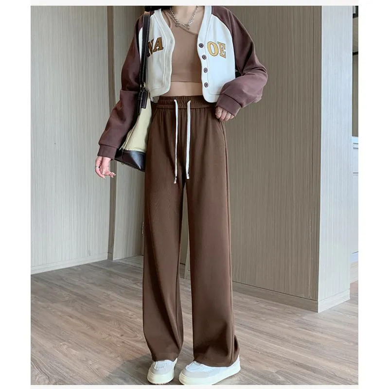 Solid Casual Plus Sports Loose Fit Sweatpants
