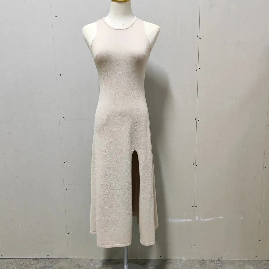 TAVIMART  -  Summer Dresses Women 2024 Sexy Sleeveless Bodycon Dress Streetwear Chic Solid Knitted Split Midi Dress 2000s Aesthetic Clothes