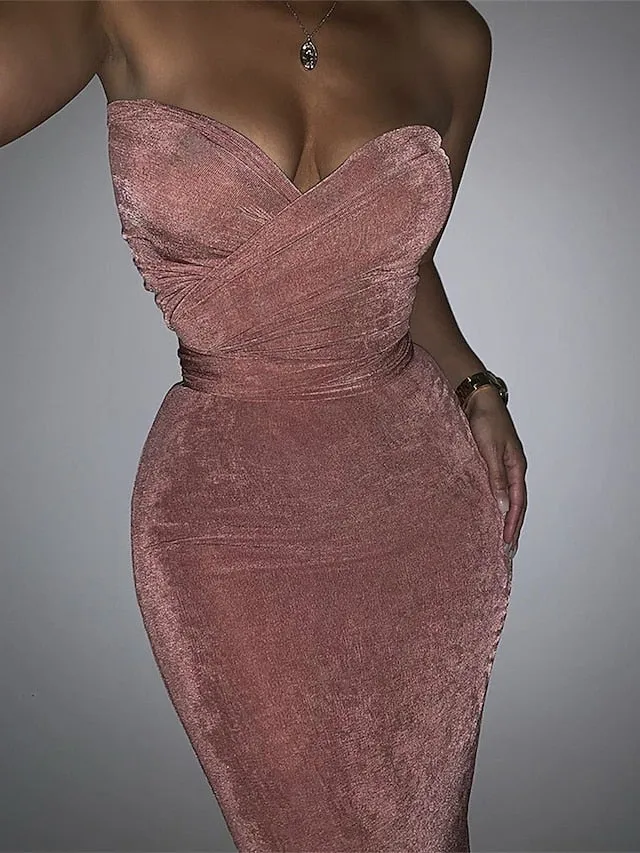 Two Piece Off The Shoulder Midi Dress