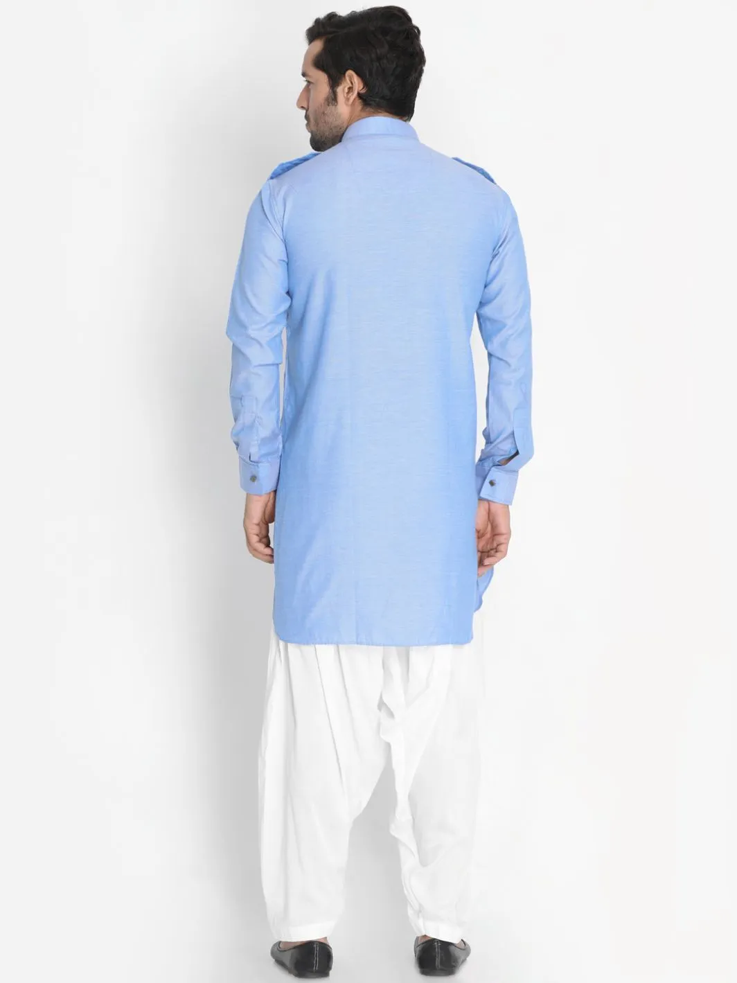 VASTRAMAY Blue Cotton Kurta and Patiala Set