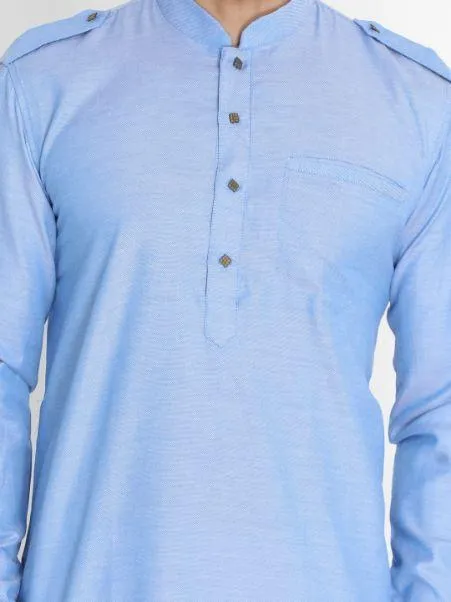 VASTRAMAY Blue Cotton Kurta and Patiala Set