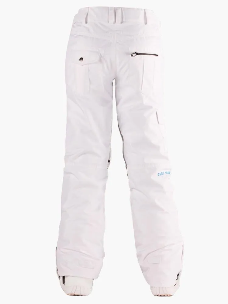 White Thermal Warm Waterproof Windproof Women's Snowboard/Snow Pants