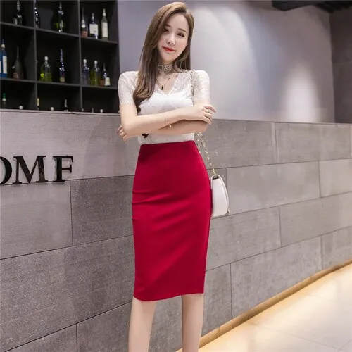 Wjczt New Hot Selling Office Ladies Wear Woman Skirts Womens Korean Fashion Casual Female OL Girls Cute Sexy Blck Skirt