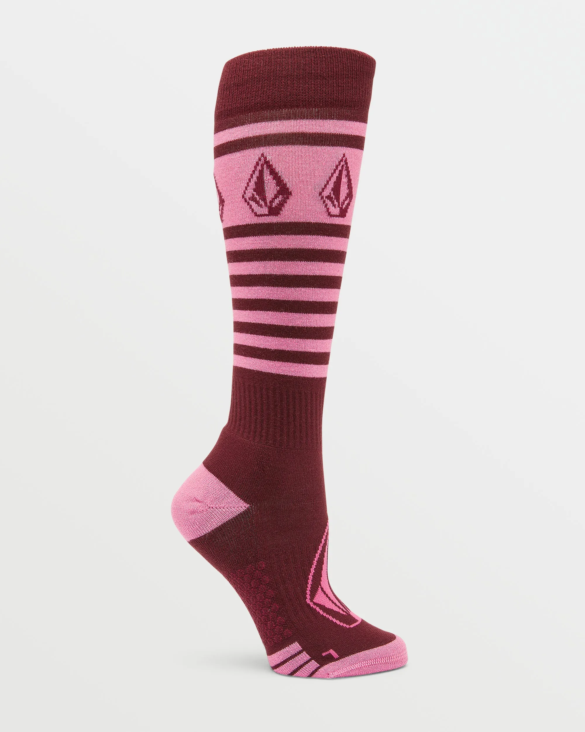 Womens Striker Wool Blend Otc Sock - Burgundy