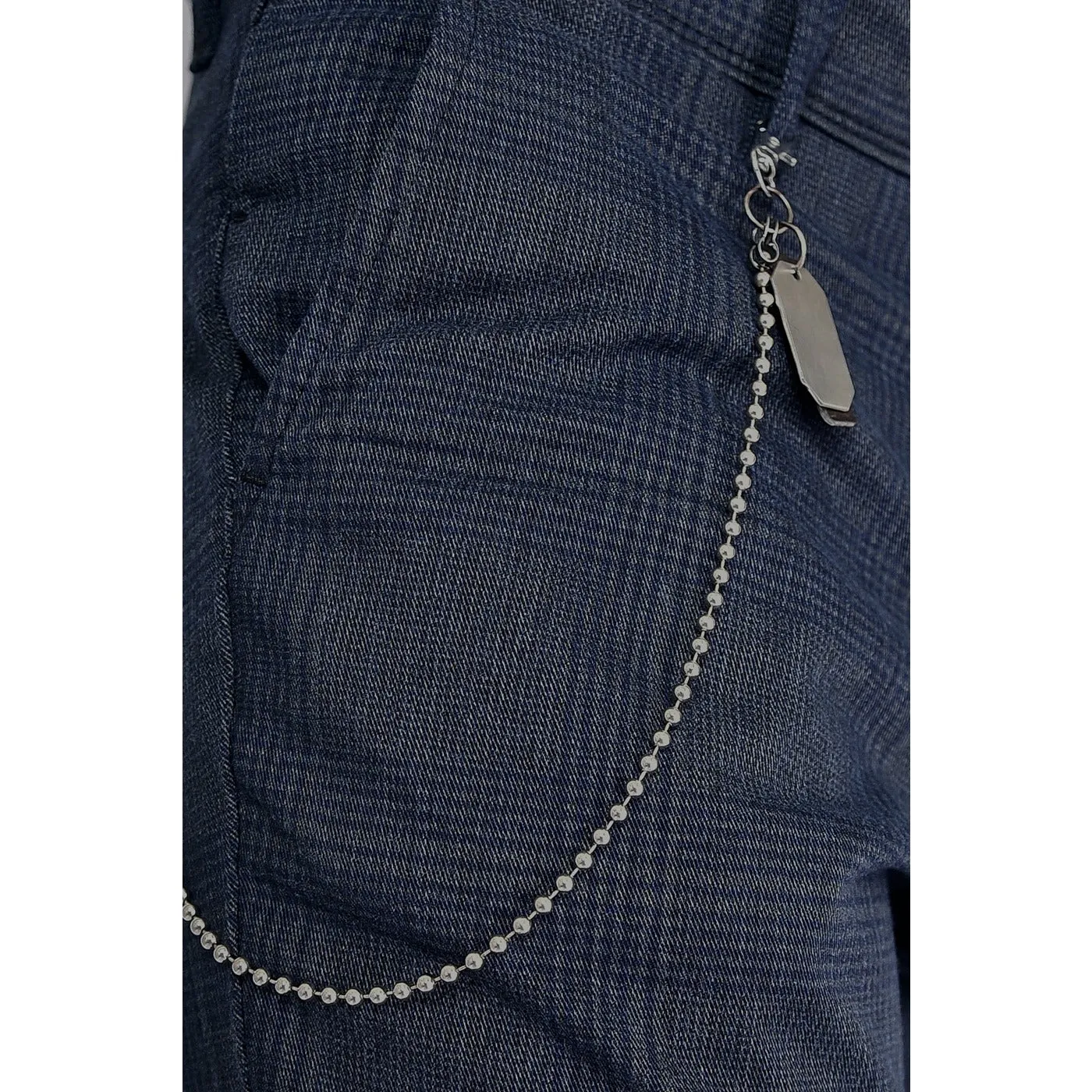 Zara Navy Plaid Skinny Chinos